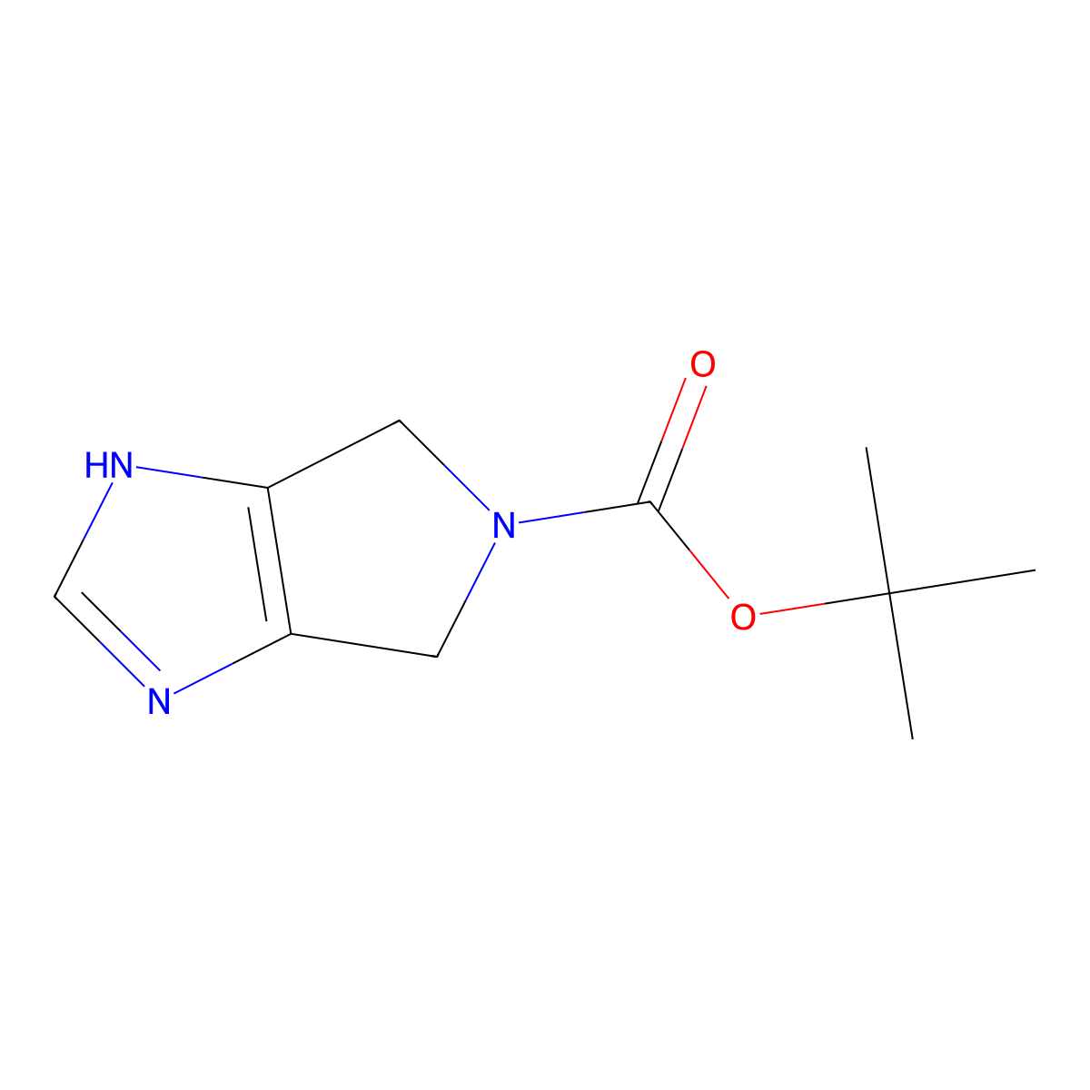 tert-butyl 1H,4H,5H,6H-pyrrolo(3,4-d)imidazole-5-carboxylate molecular structure, CAS 1050886-49-1