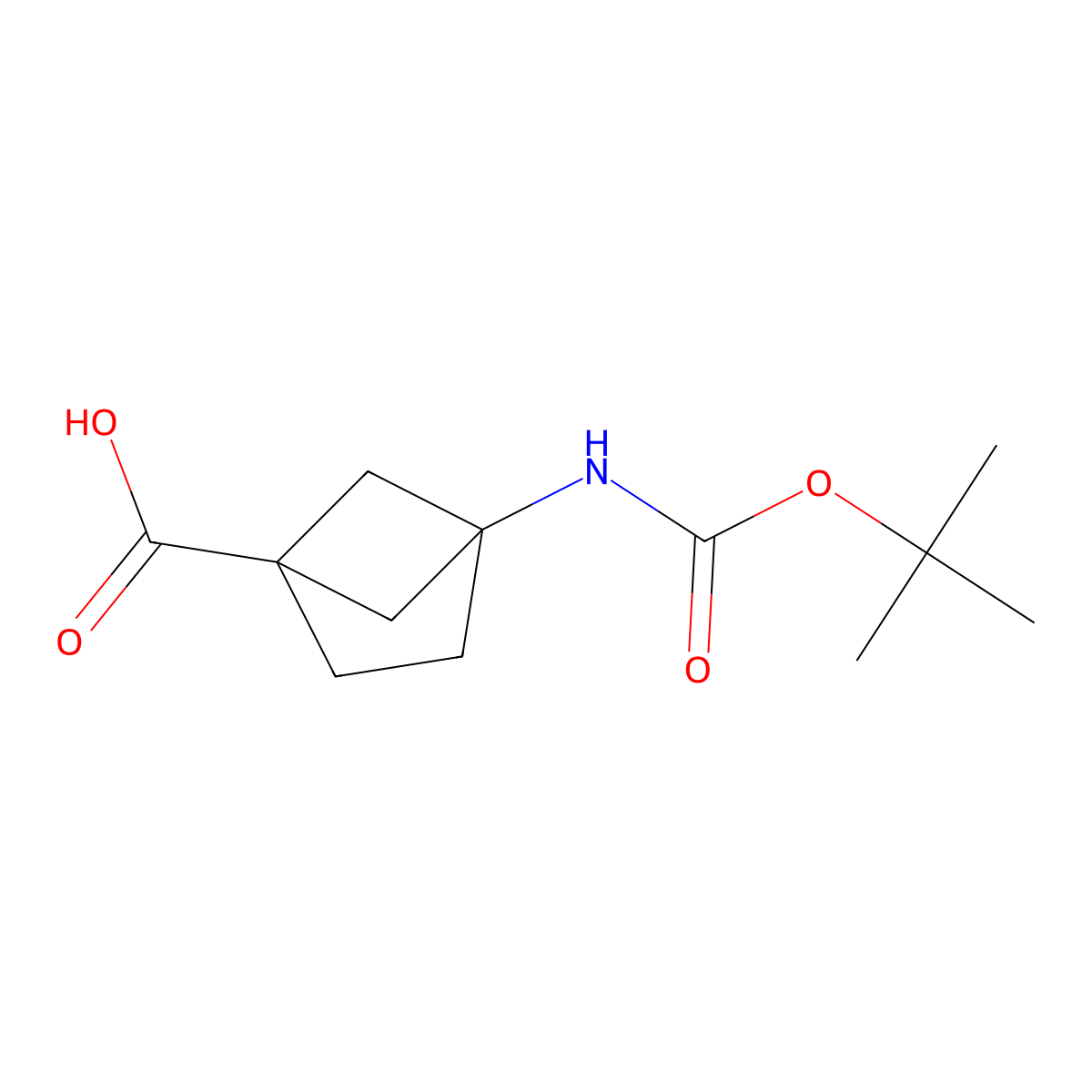 4-((Tert-butoxycarbonyl)amino)bicyclo[2.1.1]hexane-1-carboxylic acid molecular structure, CAS 1050886-56-0