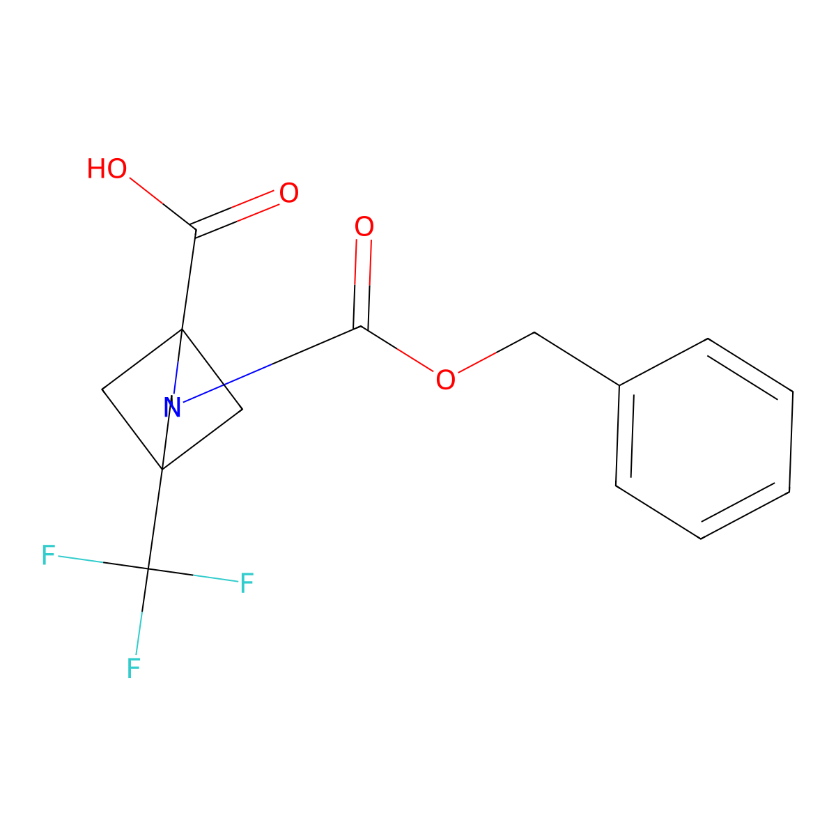2-[(Benzyloxy)carbonyl]-4-(trifluoromethyl)-2-azabicyclo[2.1.1]hexane-1-carboxylic acid molecular structure, CAS 1050886-63-9