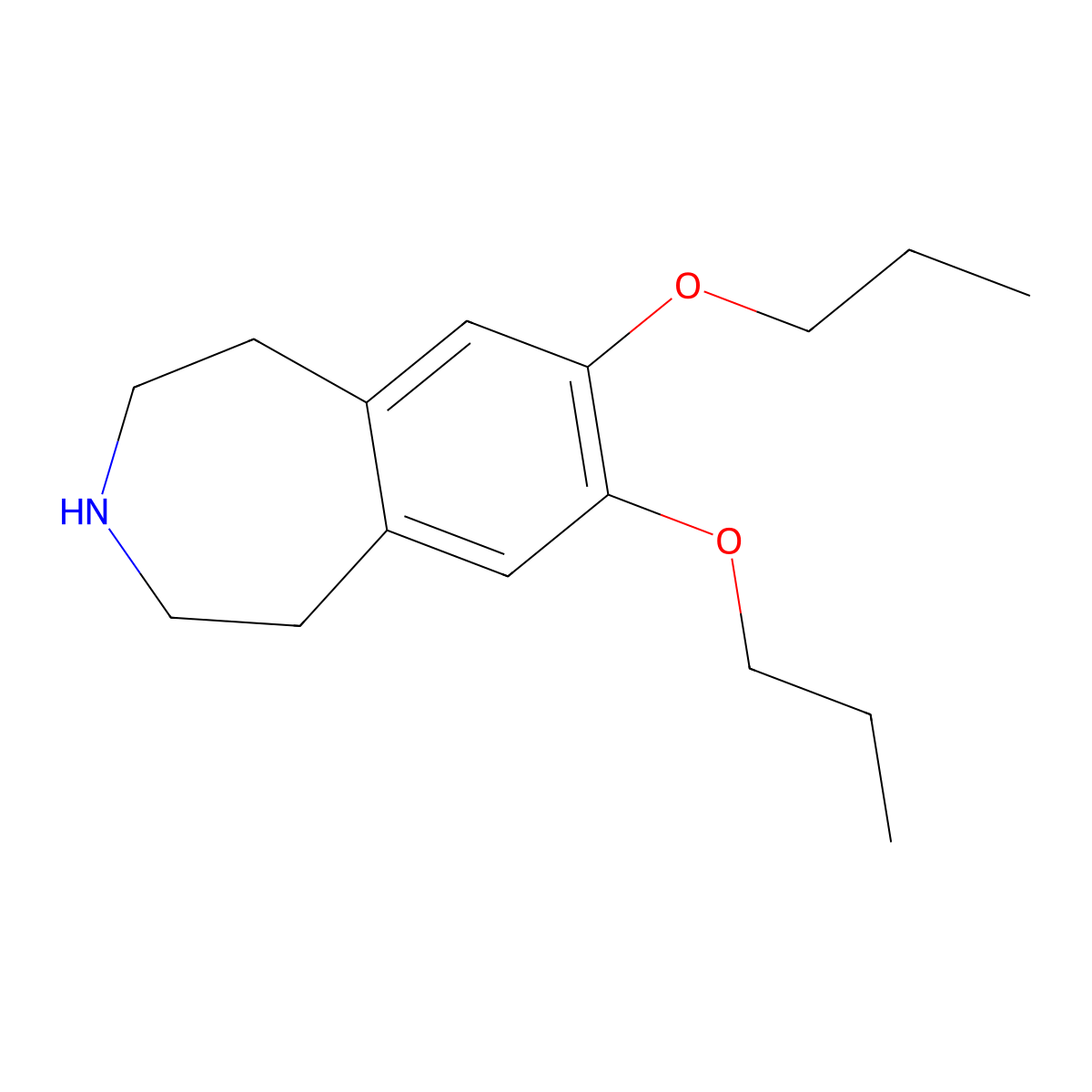 7,8-dipropoxy-2,3,4,5-tetrahydro-1H-3-benzazepine molecular structure, CAS 1050886-70-8