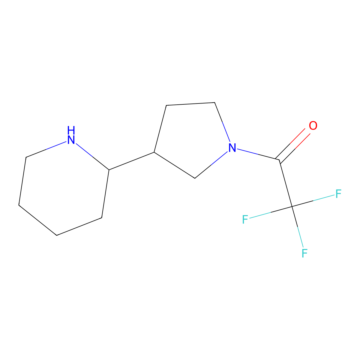 2,2,2-Trifluoro-1-[3-(piperidin-2-yl)pyrrolidin-1-yl]ethan-1-one molecular structure, CAS 1050890-54-4