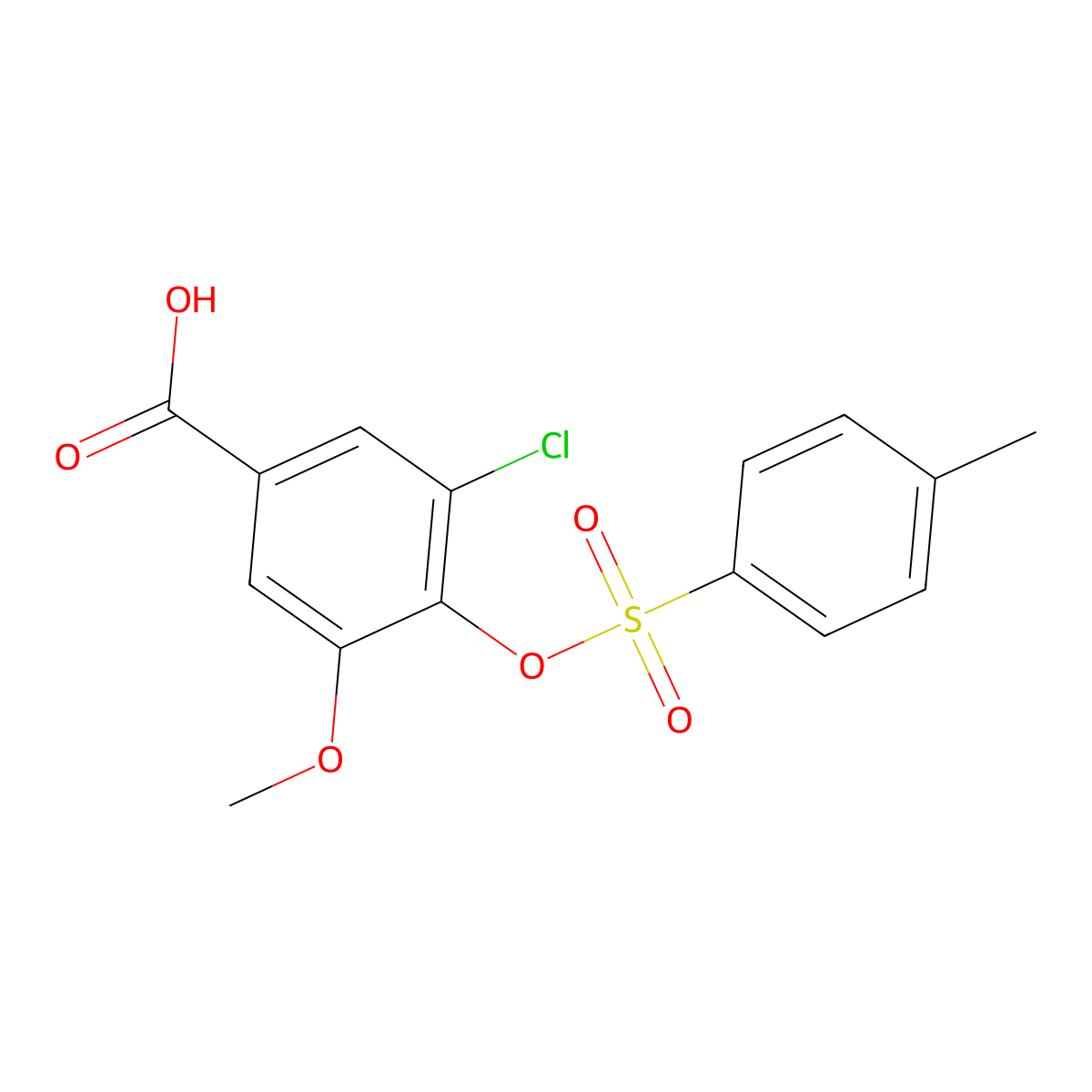 3-Chloro-5-methoxy-4-{[(4-methylphenyl)sulfonyl]oxy}benzoic acid molecular structure, CAS 1050894-27-3