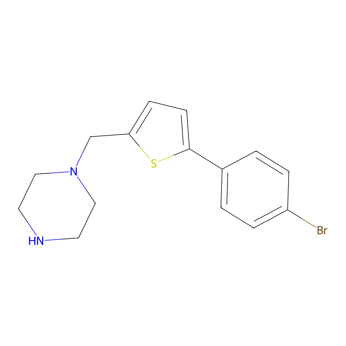1-{[5-(4-Bromophenyl)thiophen-2-yl]methyl}piperazine molecular structure, CAS 1050909-79-9