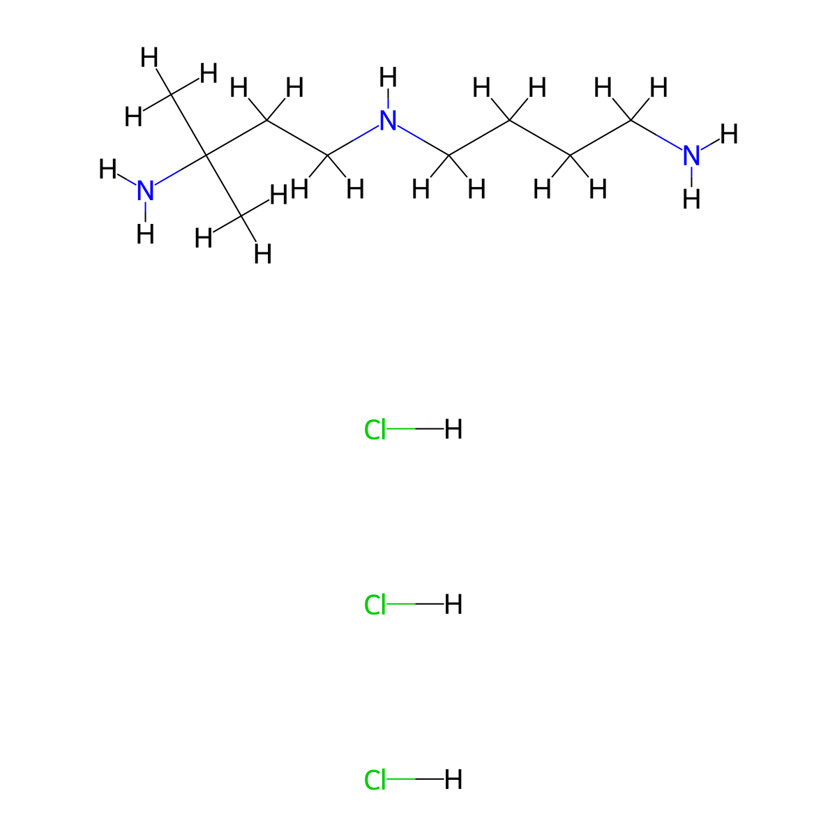(3-Amino-3-methylbutyl)(4-aminobutyl)amine trihydrochloride molecular structure, CAS 105091-03-0