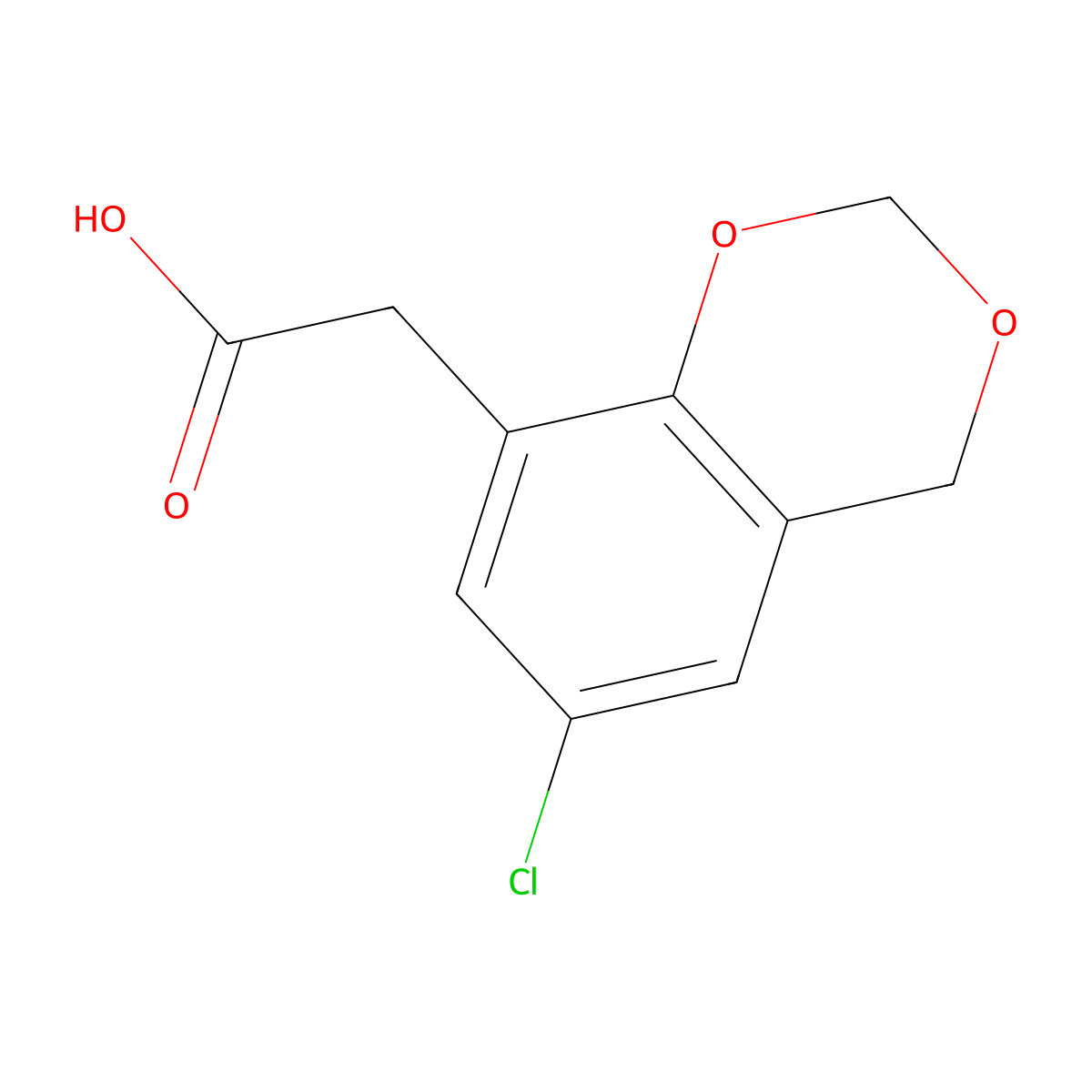 2-(6-Chloro-2,4-dihydro-1,3-benzodioxin-8-yl)acetic acid molecular structure, CAS 1050910-10-5