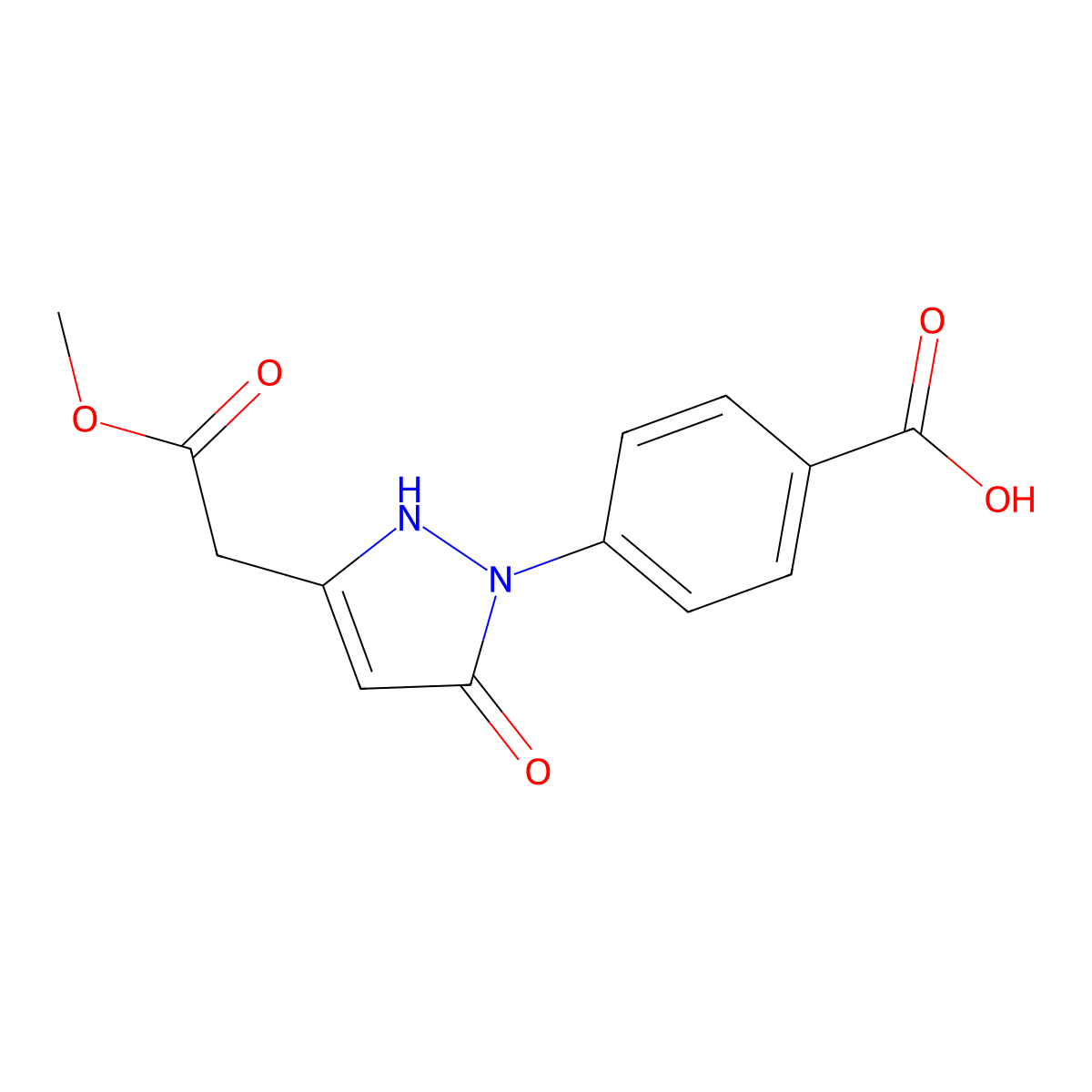 4-[3-(2-methoxy-2-oxoethyl)-5-oxo-2,5-dihydro-1H-pyrazol-1-yl]benzoic acid molecular structure, CAS 1050910-24-1