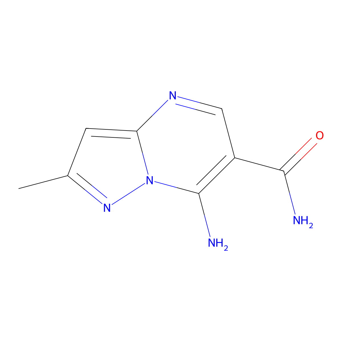 7-Amino-2-methylpyrazolo[1,5-a]pyrimidine-6-carboxamide molecular structure, CAS 1050910-66-1