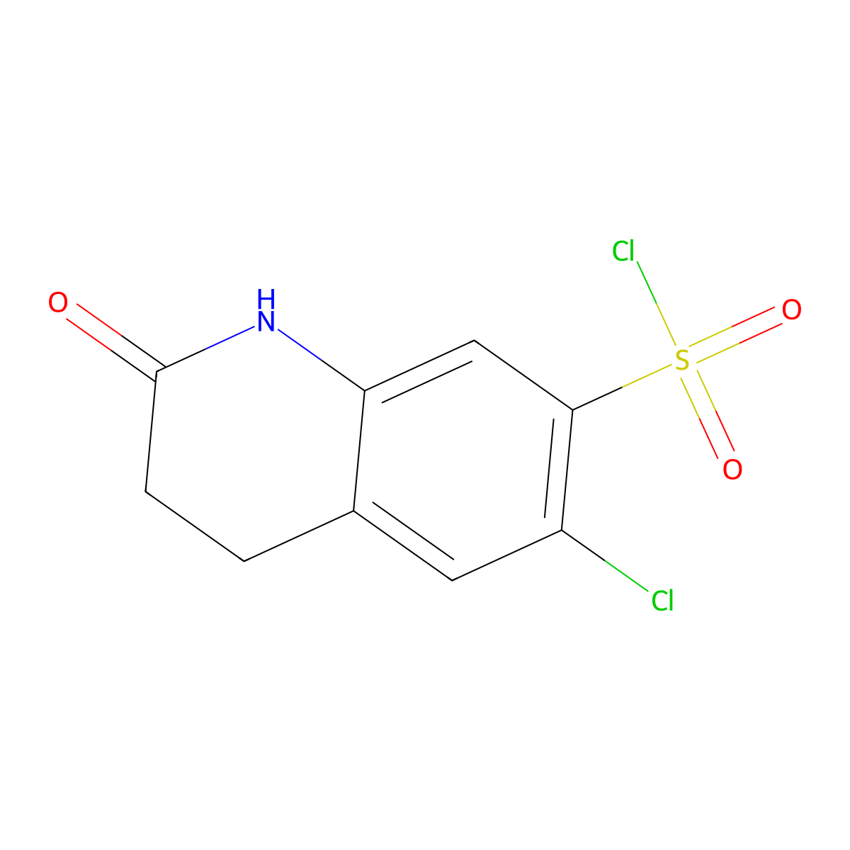 6-Chloro-2-oxo-1,2,3,4-tetrahydroquinoline-7-sulfonyl chloride molecular structure, CAS 1050910-88-7