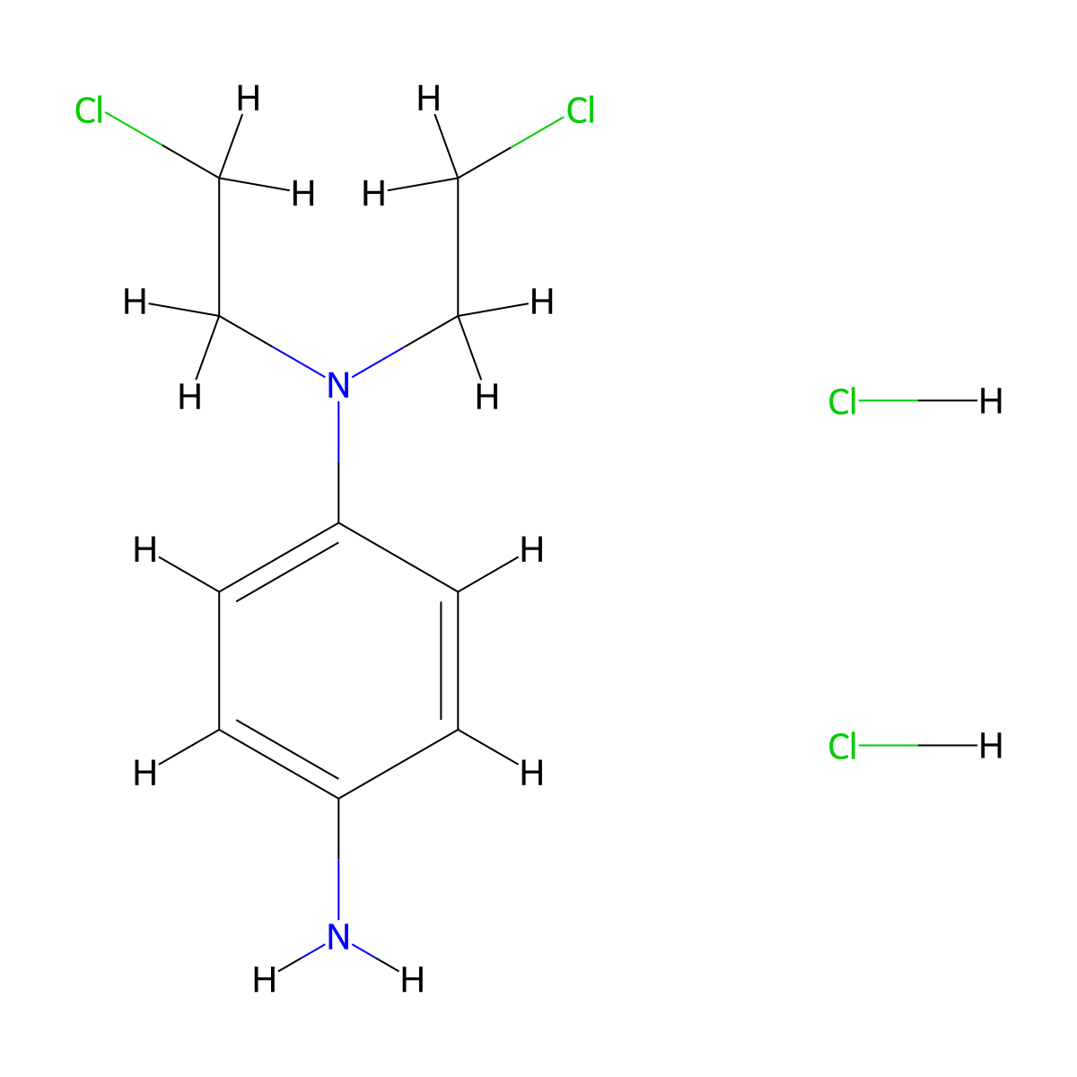 N1,N1-bis(2-chloroethyl)benzene-1,4-diamine dihydrochloride molecular structure, CAS 105093-15-0
