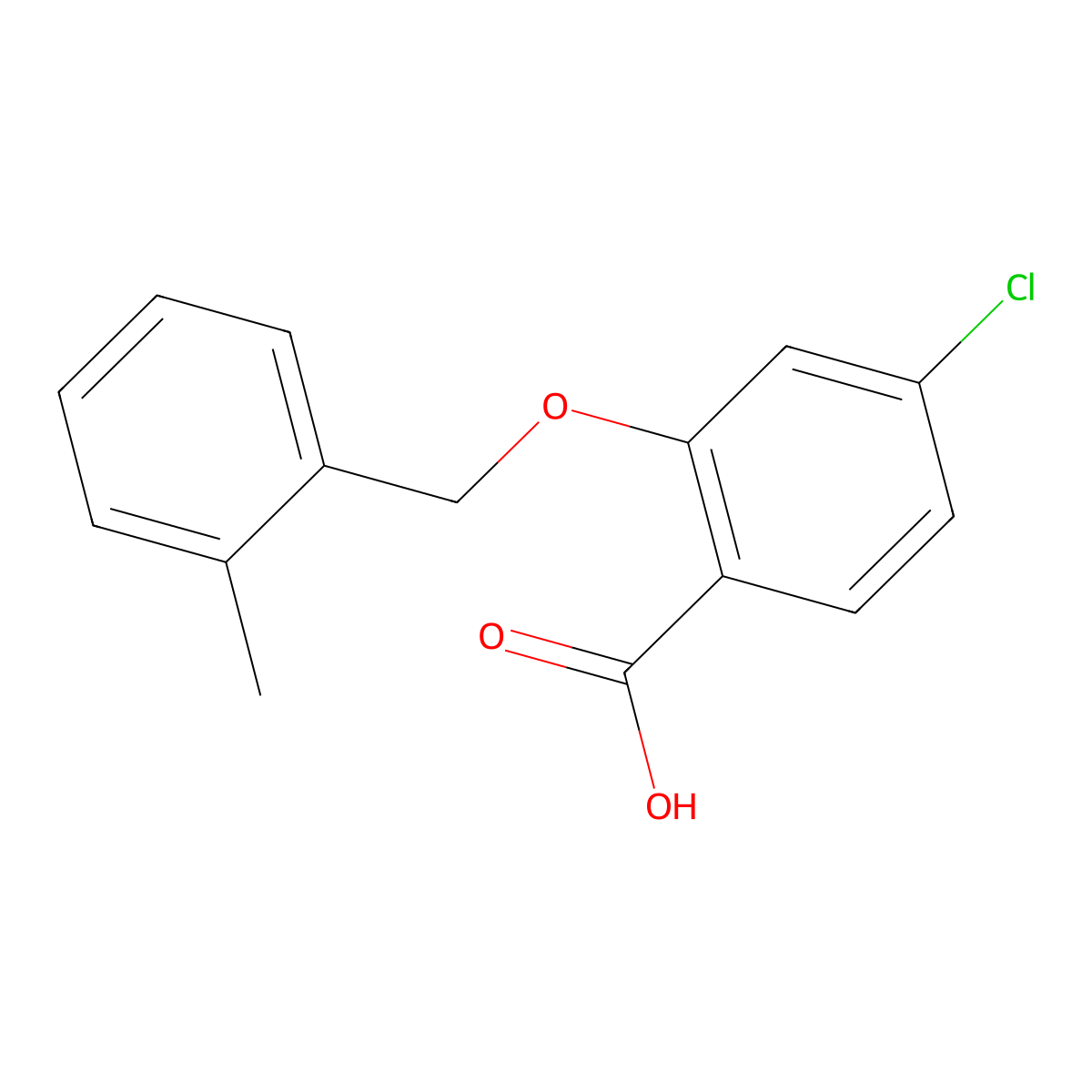 4-Chloro-2-[(2-methylphenyl)methoxy]benzoic acid molecular structure, CAS 1050981-52-6