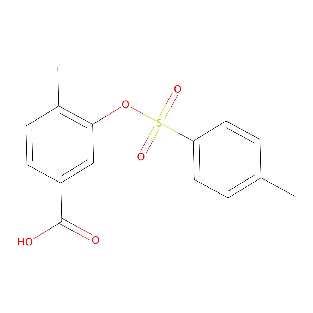 4-Methyl-3-[(4-methylbenzenesulfonyl)oxy]benzoic acid molecular structure, CAS 1050987-48-8