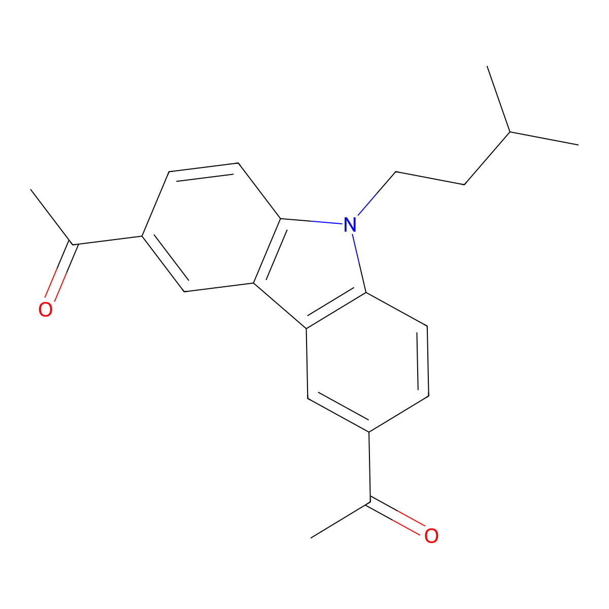 3,6-Diacetyl-9-isoamylcarbazole molecular structure, CAS 10510-39-1