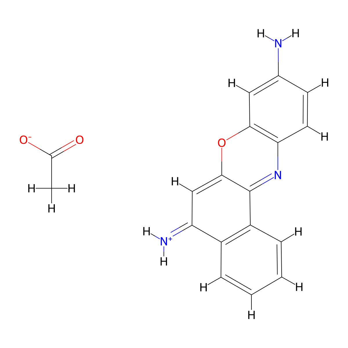 5,9-Diaminobenzo[a]phenoxazin-7-ium acetate molecular structure, CAS 10510-54-0