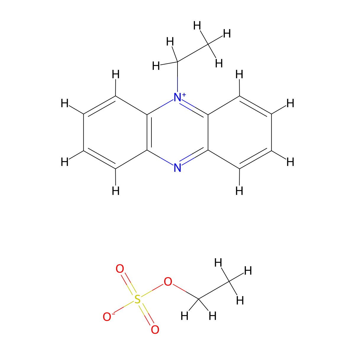 Phenazine ethosulfate molecular structure, CAS 10510-77-7