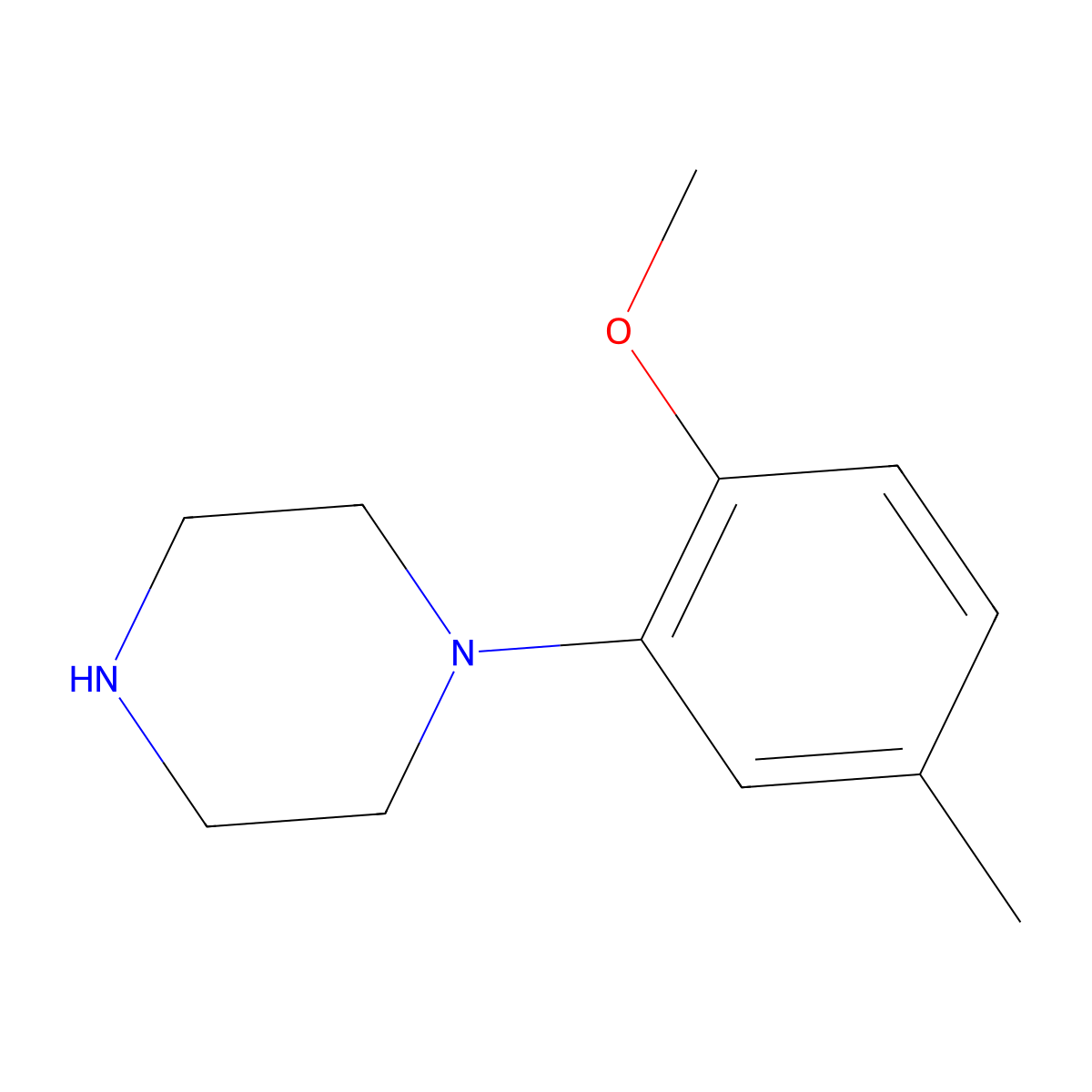 1-(2-Methoxy-5-methylphenyl)piperazine molecular structure, CAS 105105-33-7