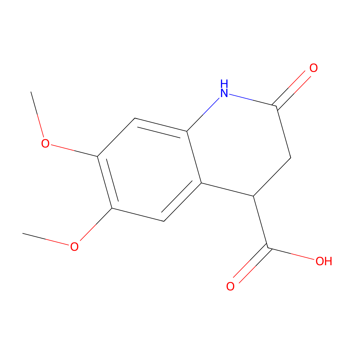 6,7-Dimethoxy-2-oxo-1,2,3,4-tetrahydroquinoline-4-carboxylic acid molecular structure, CAS 105106-20-5