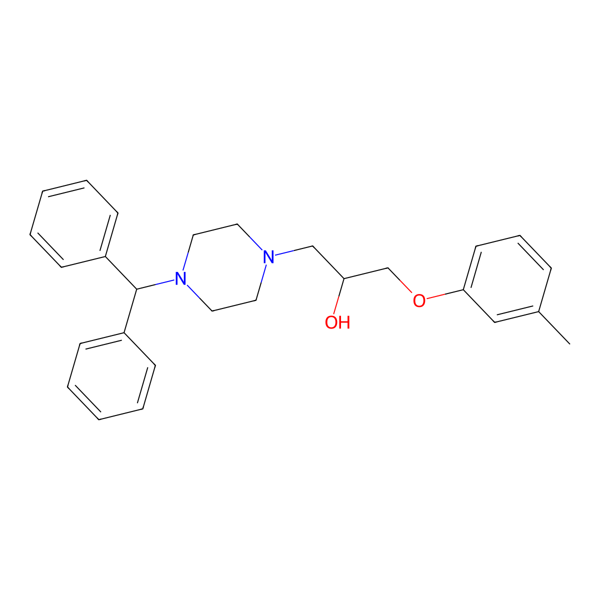 1-(4-Benzhydrylpiperazin-1-yl)-3-(3-methylphenoxy)propan-2-ol molecular structure, CAS 105106-87-4