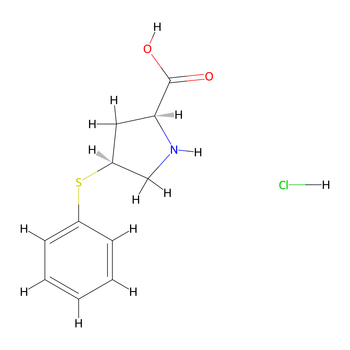 Cis-4-Phenylthio-L-proline hydrochloride molecular structure, CAS 105107-84-4