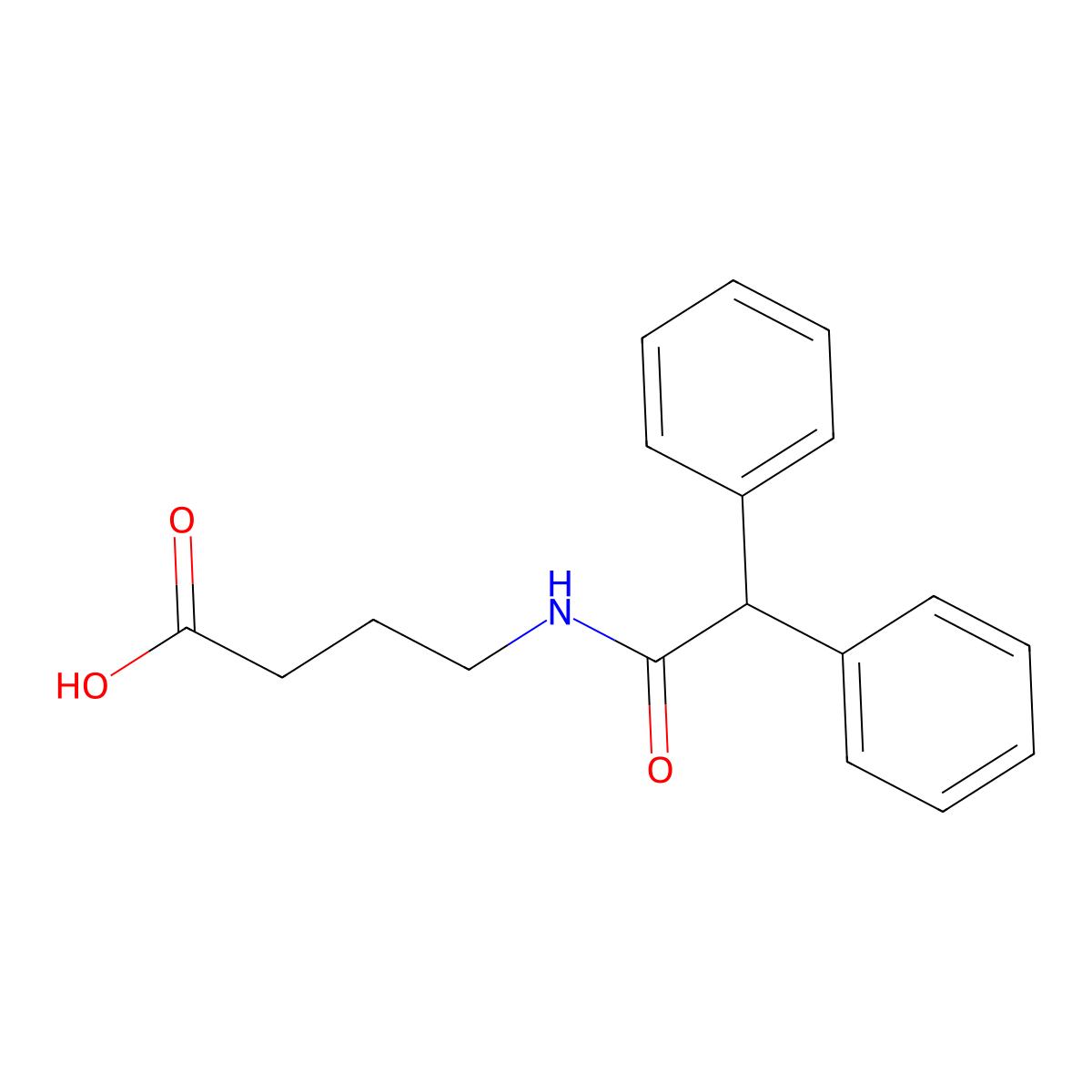 4-Diphenylacetylamino-butyric acid molecular structure, CAS 105109-01-1