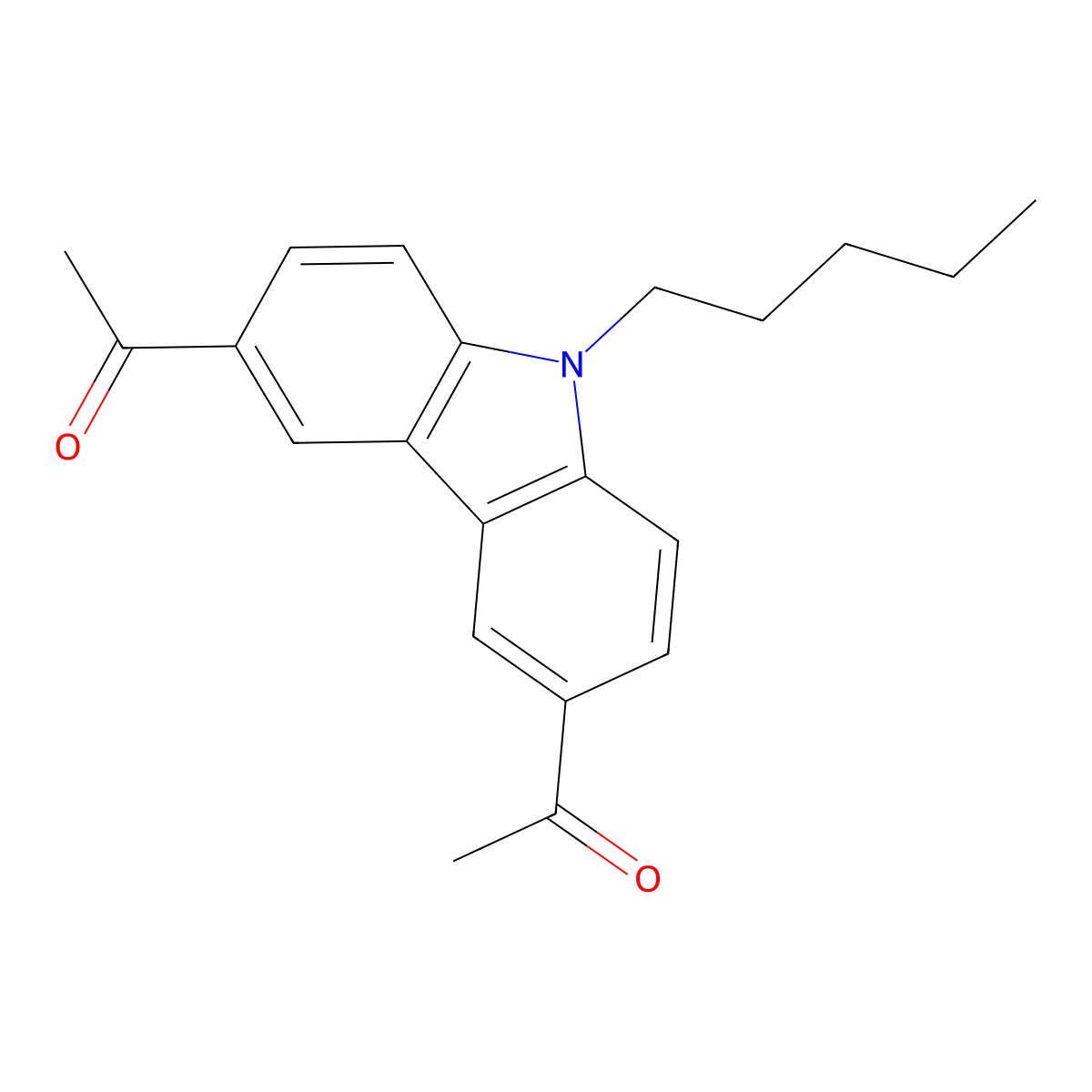 3,6-Diacetyl-9-n-amylcarbazole molecular structure, CAS 10511-39-4