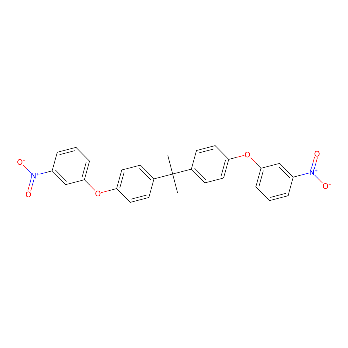 2,2-Bis[4-(3-nitrophenoxy)phenyl]propane molecular structure, CAS 105112-78-5