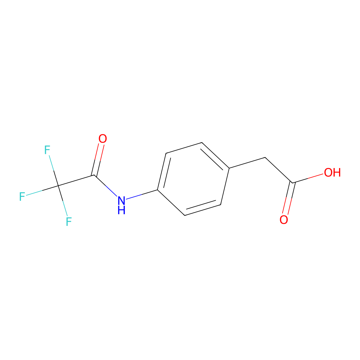 {4-[(Trifluoroacetyl)amino]phenyl}acetic acid molecular structure, CAS 105113-62-0