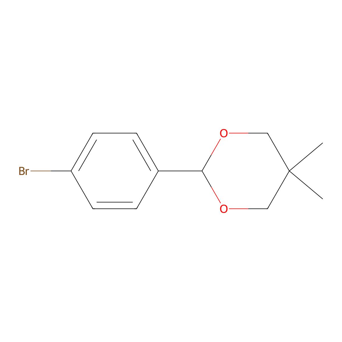 2-(4-Bromophenyl)-5,5-dimethyl-1,3-dioxane molecular structure, CAS 105114-53-2
