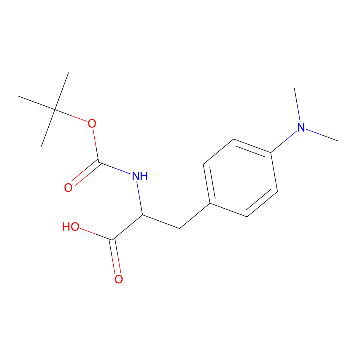 (2S)-2-{[(tert-butoxy)carbonyl]amino}-3-[4-(dimethylamino)phenyl]propanoic acid molecular structure, CAS 105115-92-2