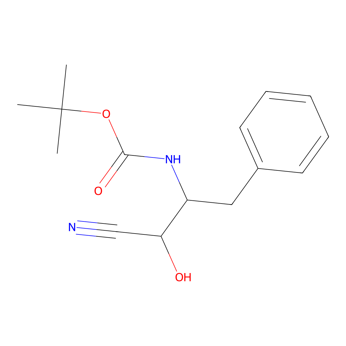 tert-butyl [(1S,2R)-1-benzyl-2-cyano-2-hydroxyethyl]carbamate molecular structure, CAS 105116-40-3