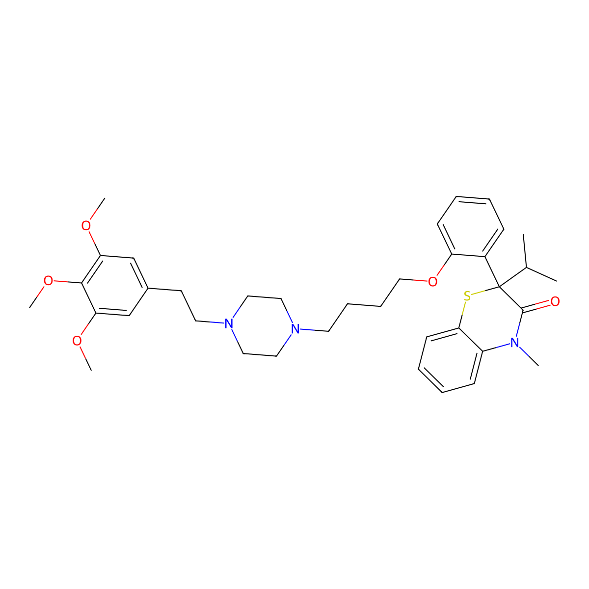Iprotiazem molecular structure, CAS 105118-13-6
