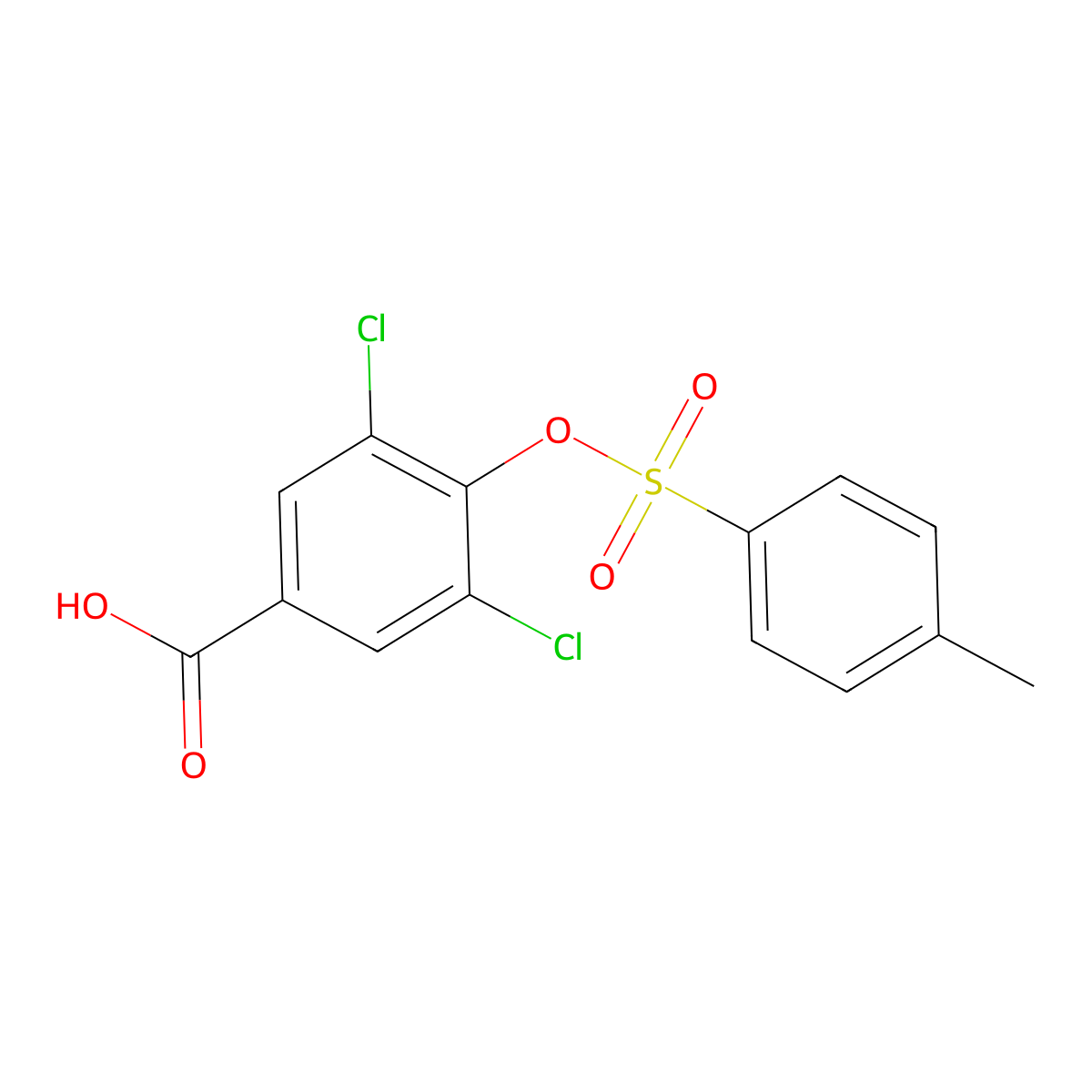 3,5-Dichloro-4-[(4-methylbenzenesulfonyl)oxy]benzoic acid molecular structure, CAS 1051197-14-8