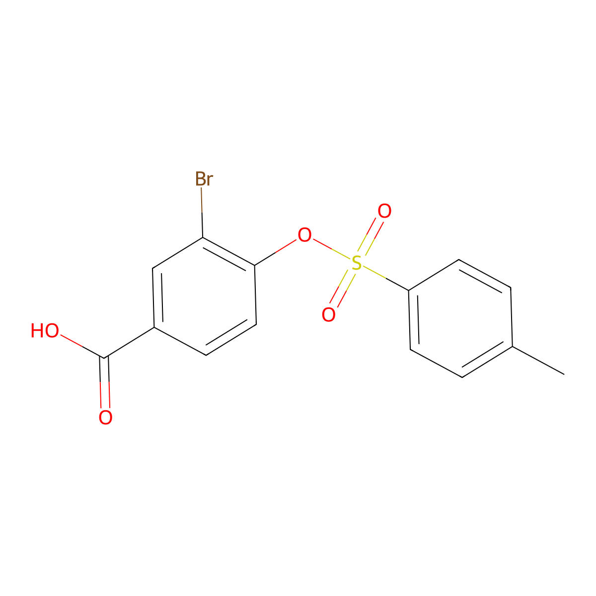 3-Bromo-4-[(4-methylbenzenesulfonyl)oxy]benzoic acid molecular structure, CAS 1051207-59-0
