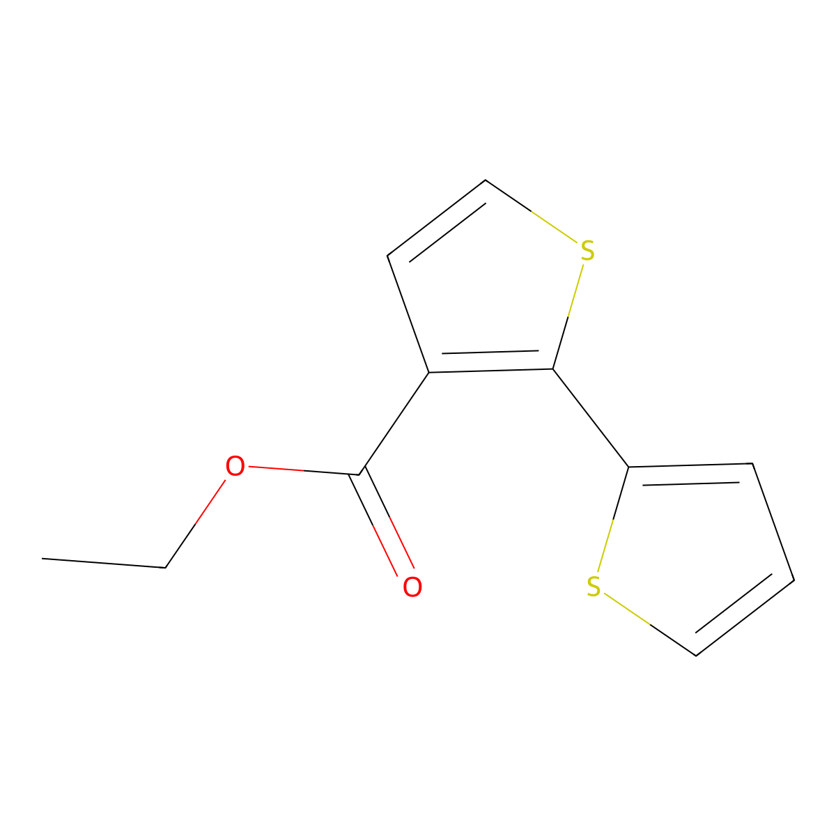 Ethyl [2,2'-bithiophene]-3-carboxylate molecular structure, CAS 105125-01-7