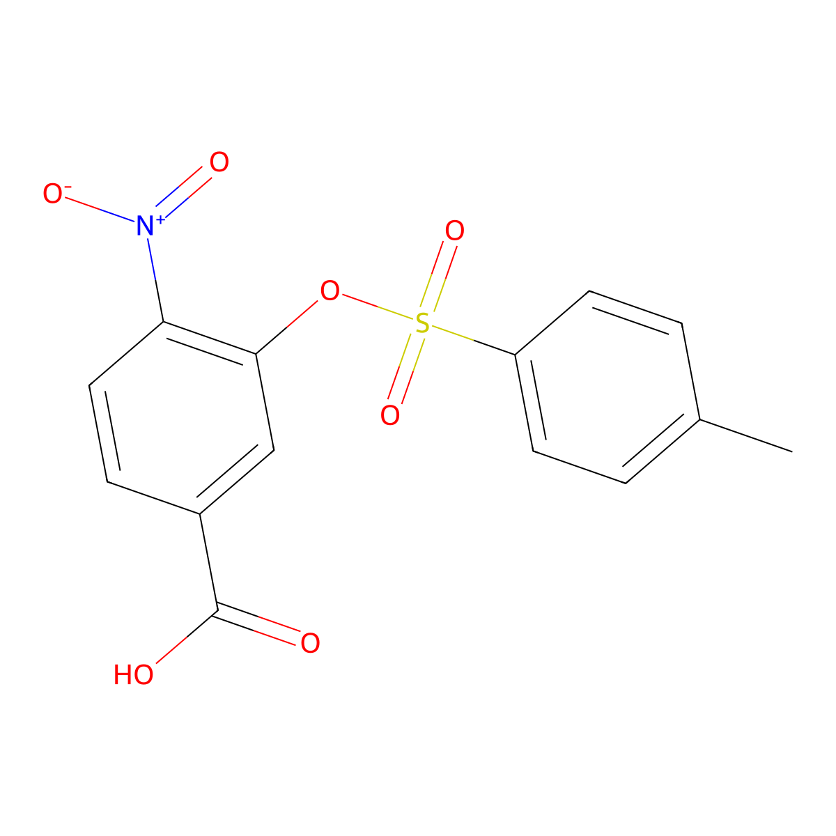 3-[(4-Methylbenzenesulfonyl)oxy]-4-nitrobenzoic acid molecular structure, CAS 1051257-59-0