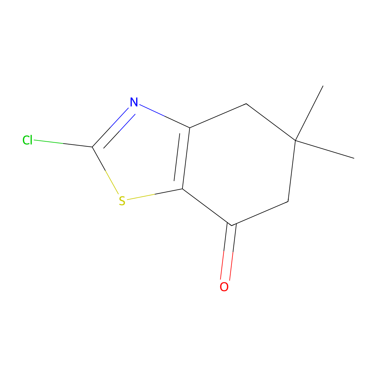 2-Chloro-5,5-dimethyl-5,6-dihydrobenzo[d]thiazol-7(4H)-one molecular structure, CAS 10513-25-4
