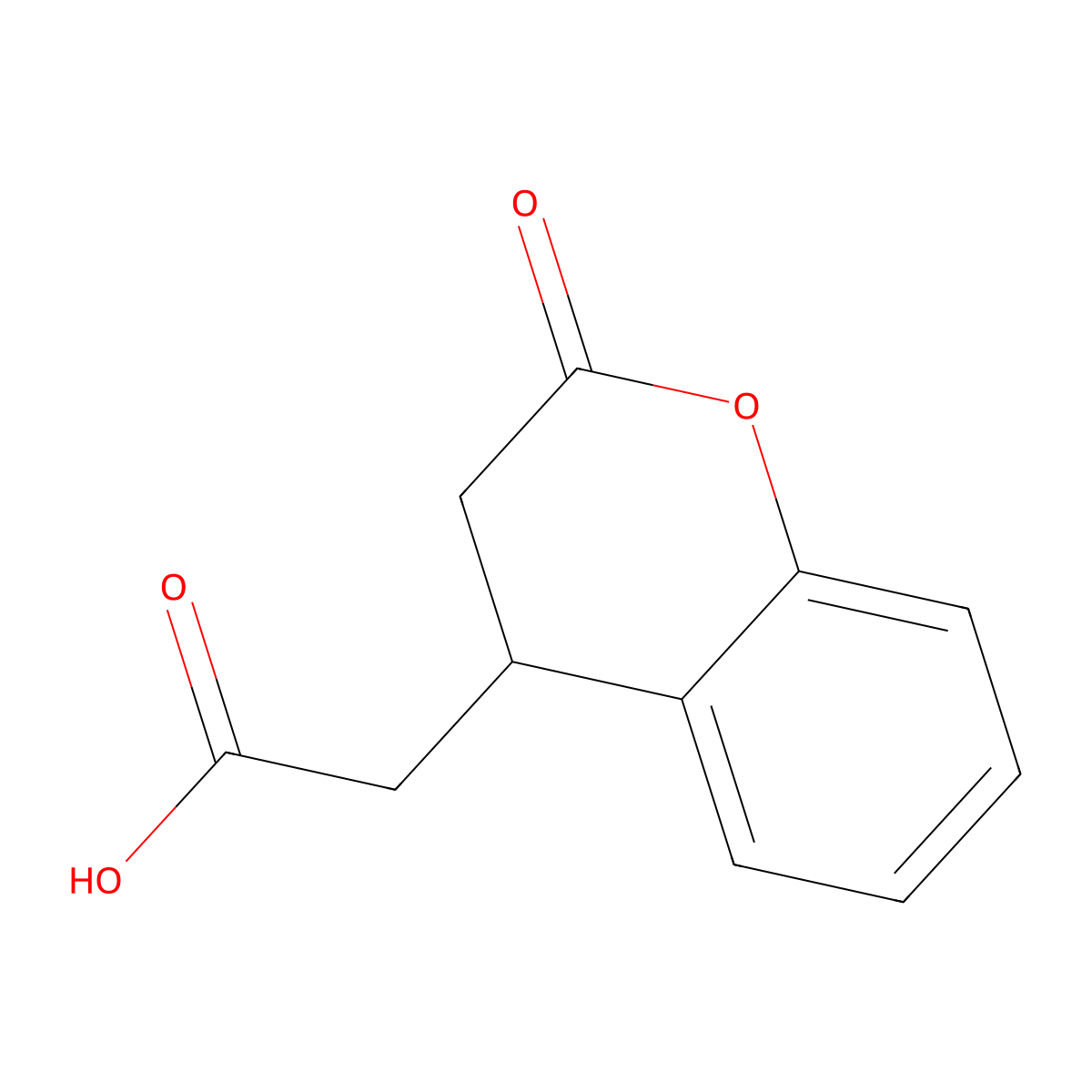 2-(2-oxochroman-4-yl)acetic Acid molecular structure, CAS 10513-49-2