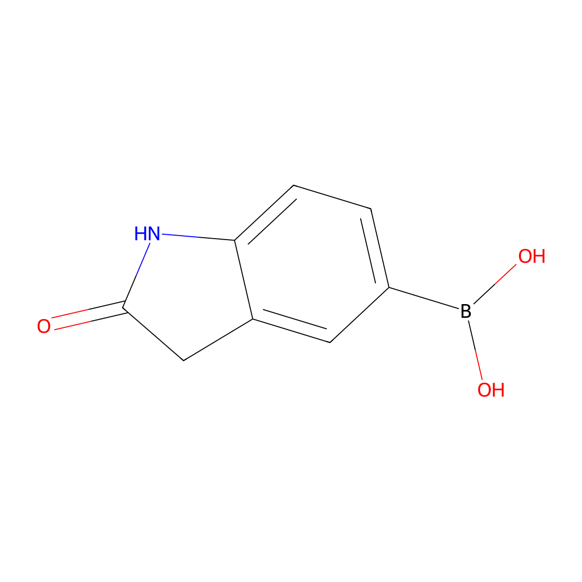 (2-Oxoindolin-5-yl)boronic acid molecular structure, CAS 1051316-38-1
