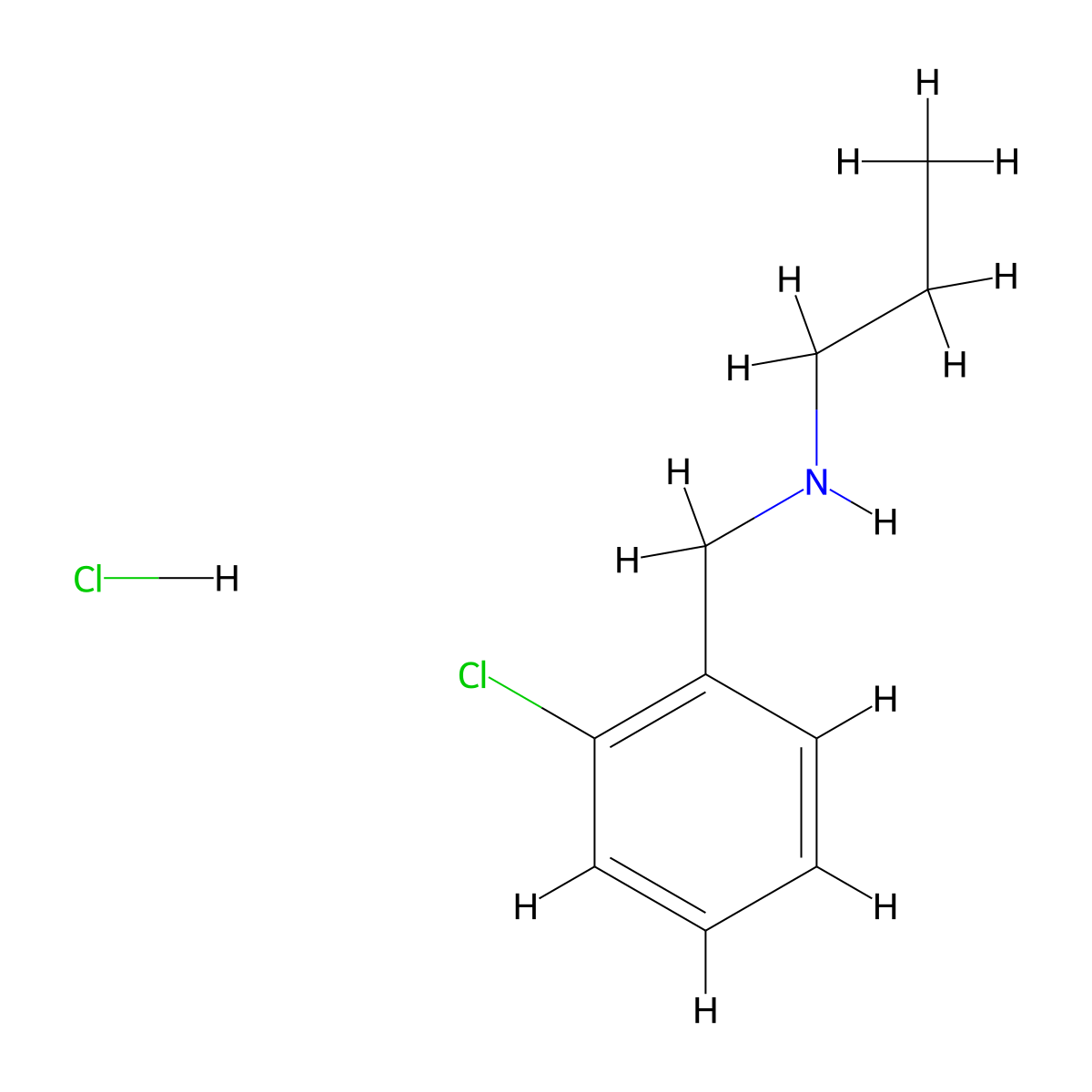 N-(2-Chlorobenzyl)-1-propanamine hydrochloride molecular structure, CAS 1051363-52-0
