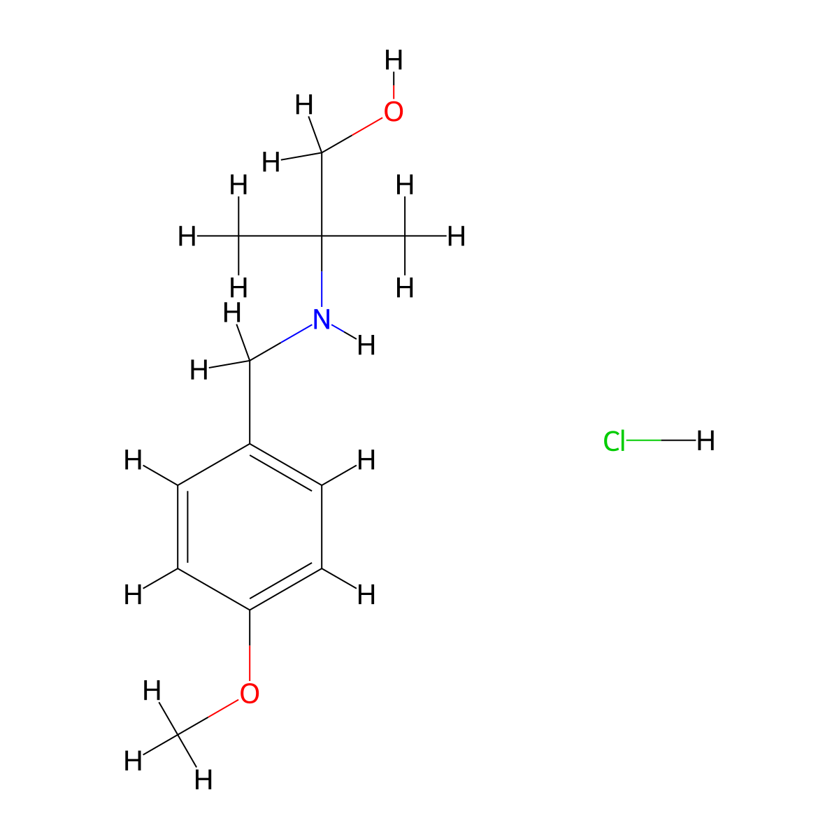 2-{[(4-Methoxyphenyl)methyl]amino}-2-methylpropan-1-ol hydrochloride molecular structure, CAS 1051363-53-1