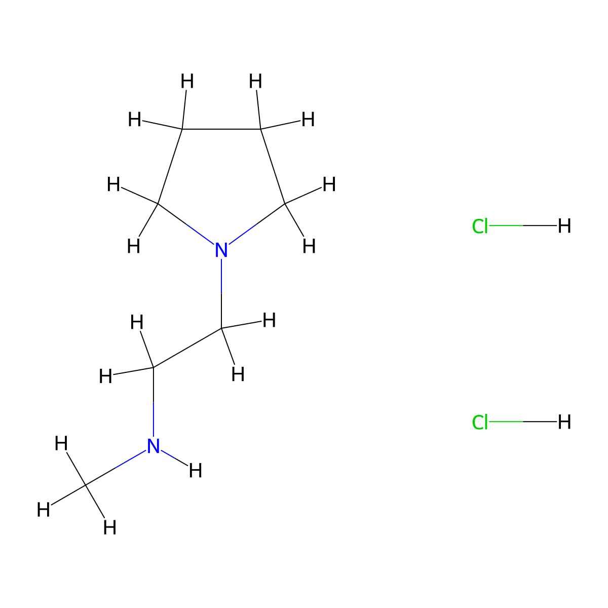 N-methyl-2-pyrrolidin-1-ylethanamine dihydrochloride molecular structure, CAS 1051364-49-8