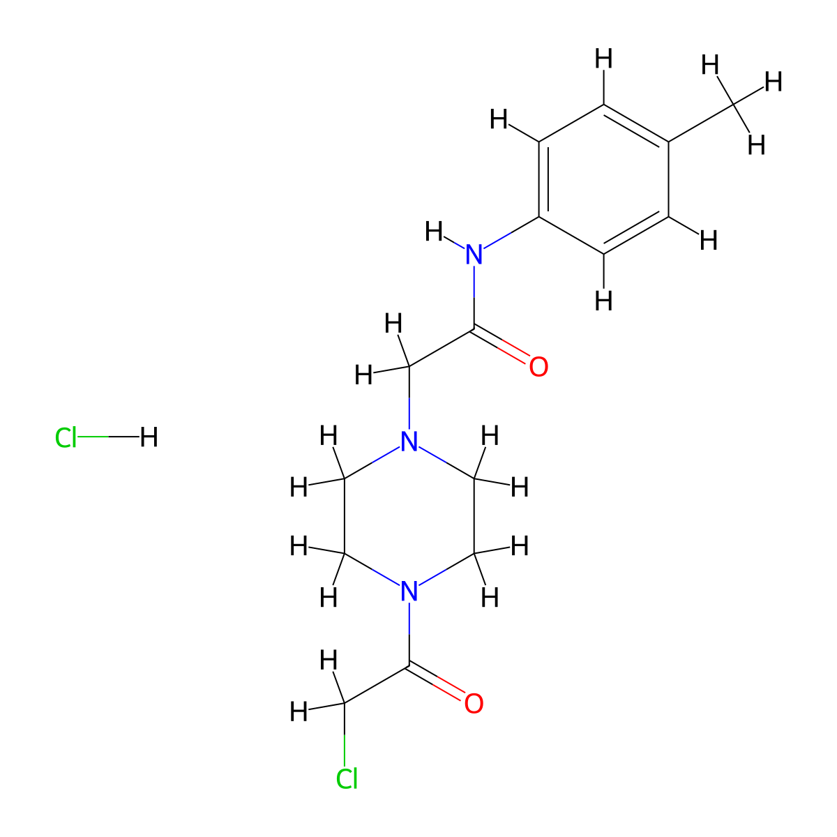 2-[4-(2-chloroacetyl)piperazin-1-yl]-N-(4-methylphenyl)acetamide hydrochloride molecular structure, CAS 1051366-59-6