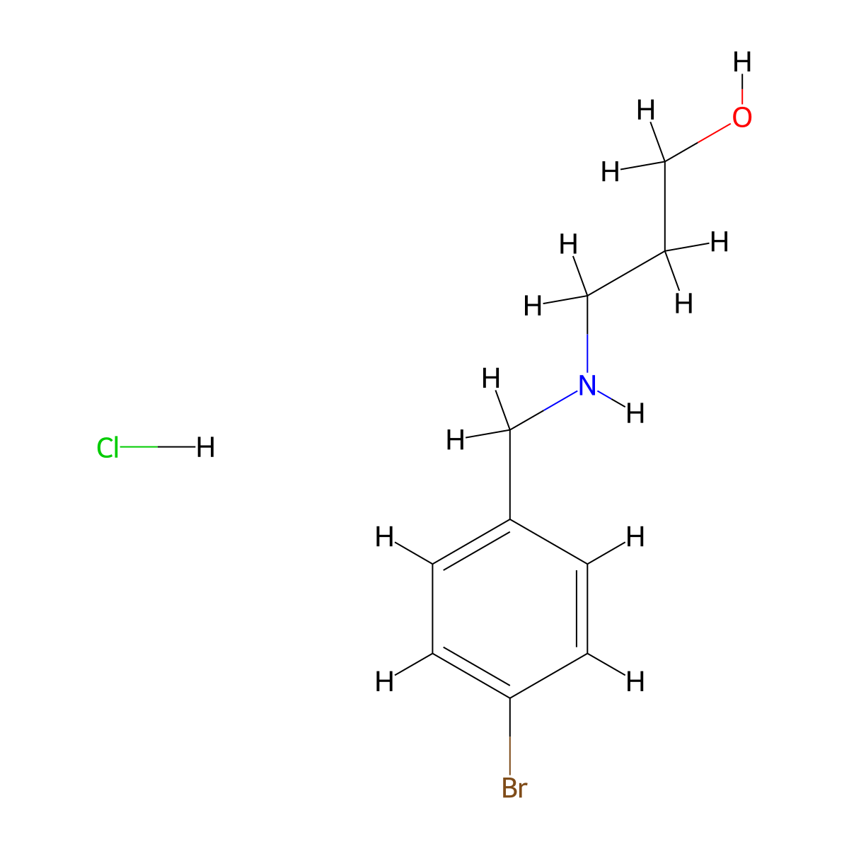 3-[(4-Bromobenzyl)amino]-1-propanol hydrochloride molecular structure, CAS 1051368-43-4
