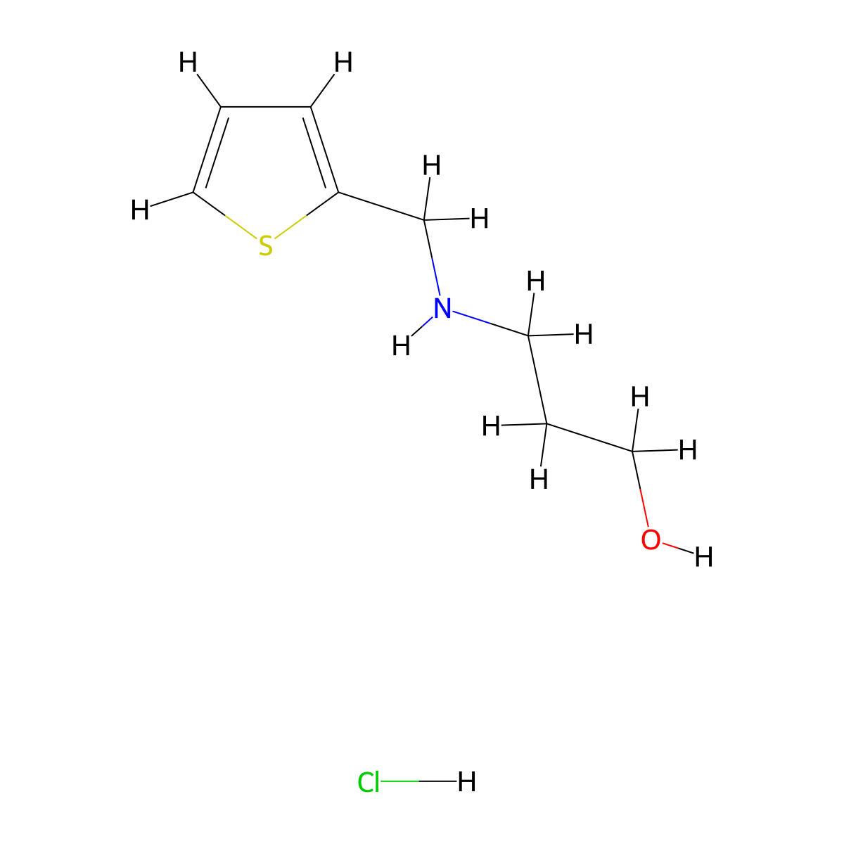 3-[(2-Thienylmethyl)amino]-1-propanol hydrochloride molecular structure, CAS 1051368-45-6