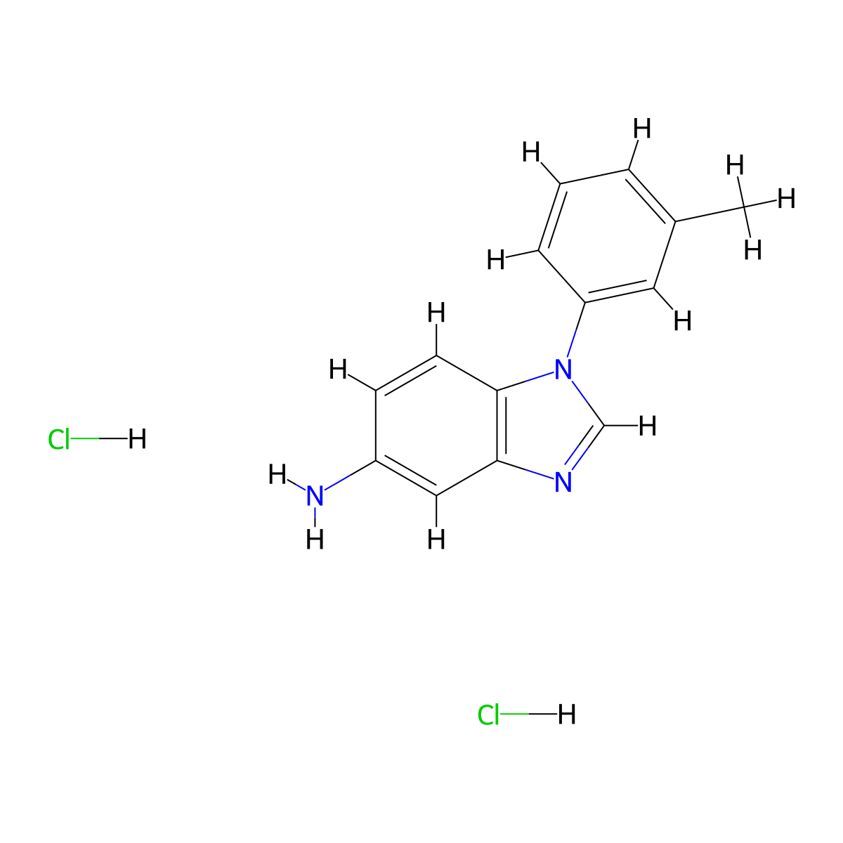 1-(3-methylphenyl)-1H-benzimidazol-5-amine dihydrochloride molecular structure, CAS 1051368-62-7