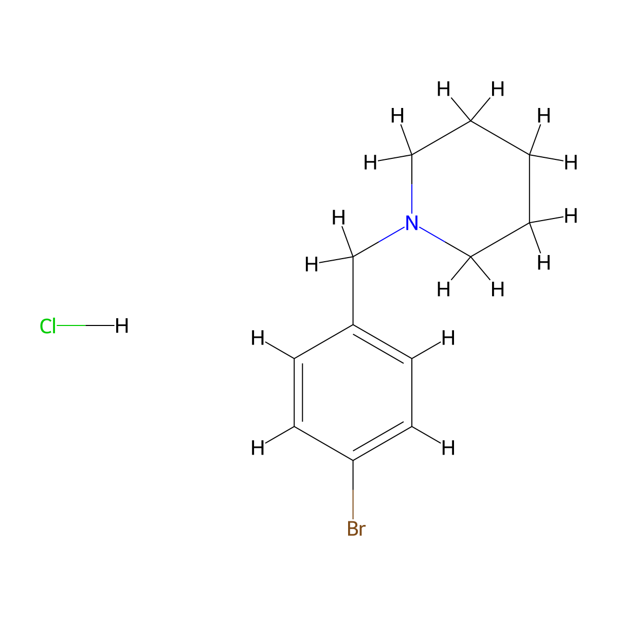 1-(4-Bromobenzyl)piperidine hydrochloride molecular structure, CAS 1051368-74-1
