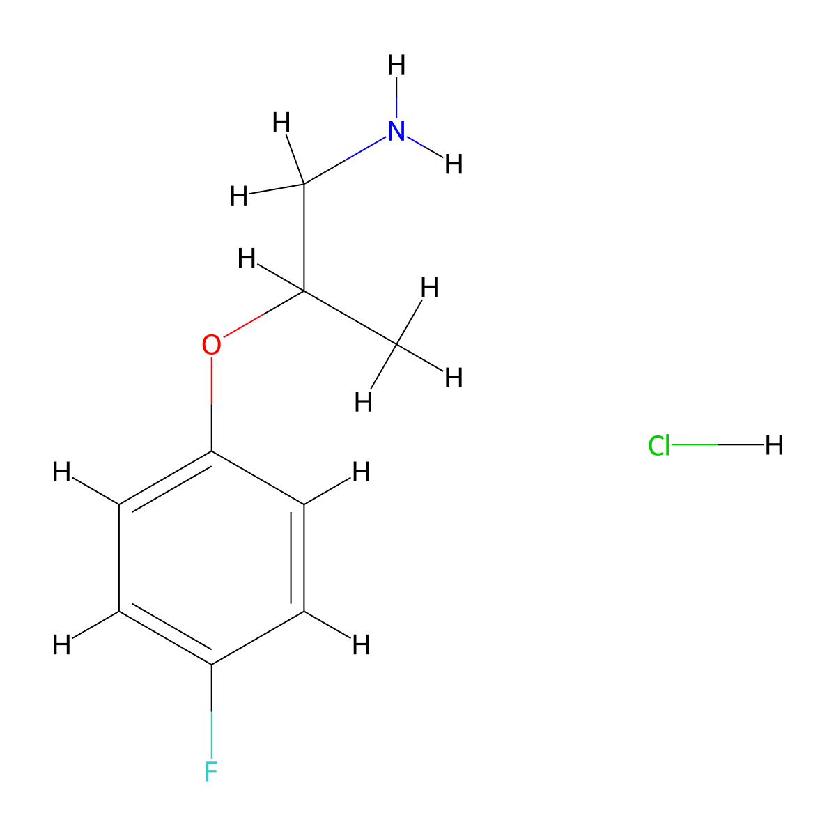 2-(4-Fluorophenoxy)-1-propanamine hydrochloride molecular structure, CAS 1051368-76-3