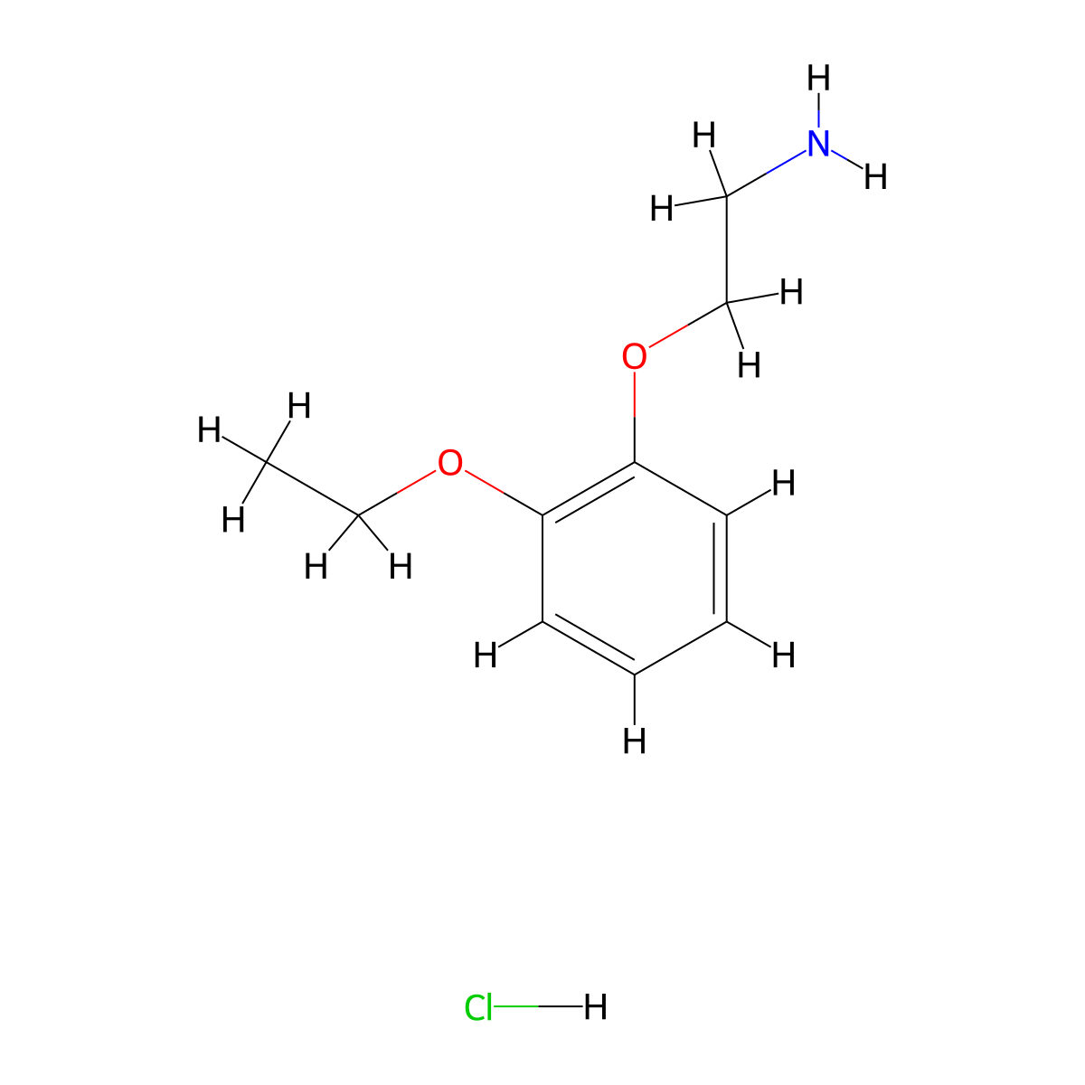 2-(2-ethoxyphenoxy)ethanamine Hydrochloride molecular structure, CAS 1051368-80-9