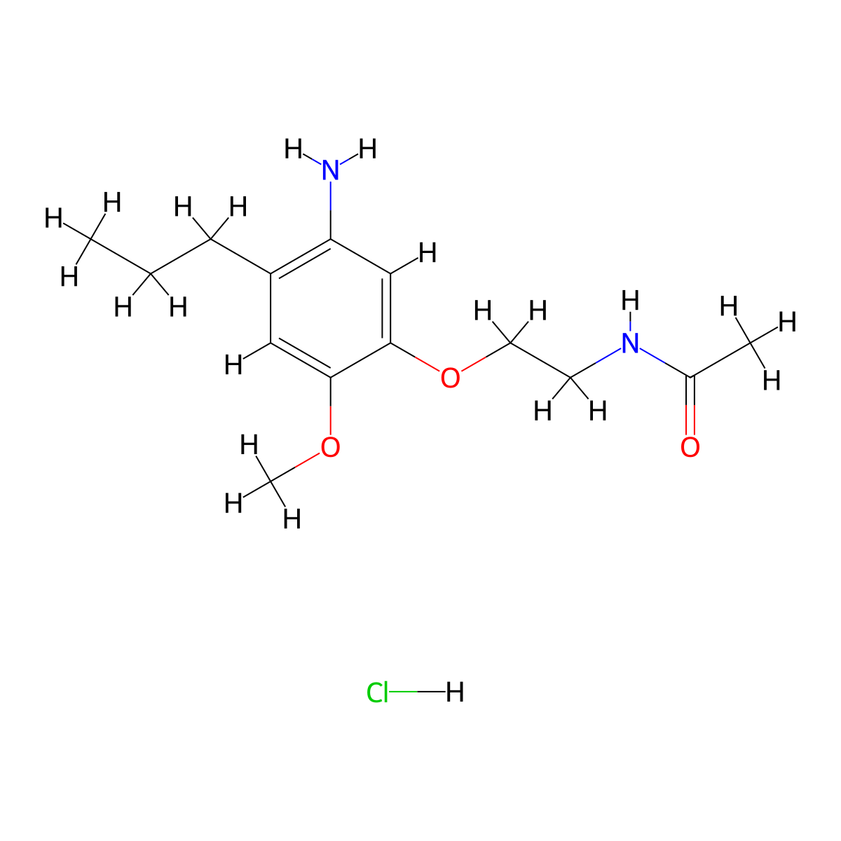 N-[2-(5-amino-2-methoxy-4-propylphenoxy)ethyl]acetamide hydrochloride molecular structure, CAS 1051368-84-3