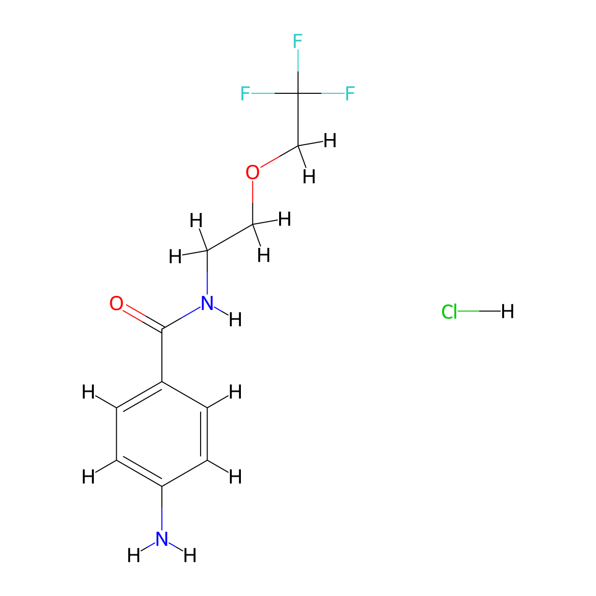 4-amino-N-[2-(2,2,2-trifluoroethoxy)ethyl]benzamide hydrochloride molecular structure, CAS 1051368-86-5