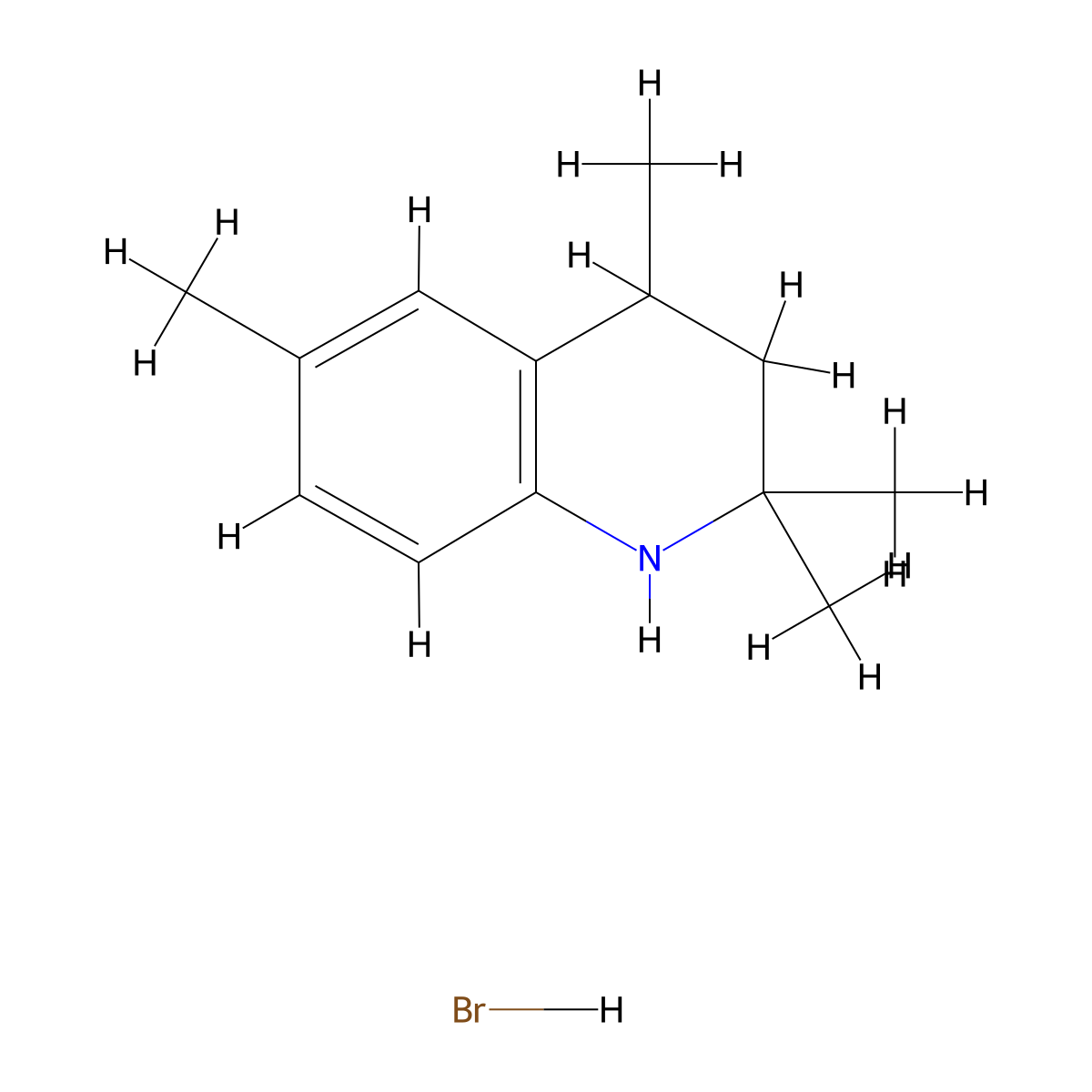2,2,4,6-Tetramethyl-1,2,3,4-tetrahydroquinoline hydrobromide molecular structure, CAS 1051368-95-6